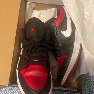 Jordan 1 Low - Black/Red/White Men's Sneakers